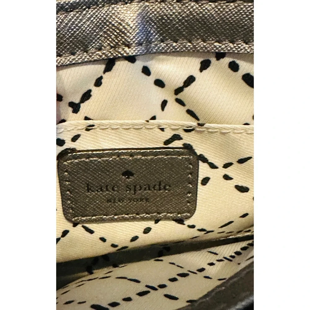 Kate Spade New York Crossbody Bag‎ Silver Metallic Pyramid Lock
